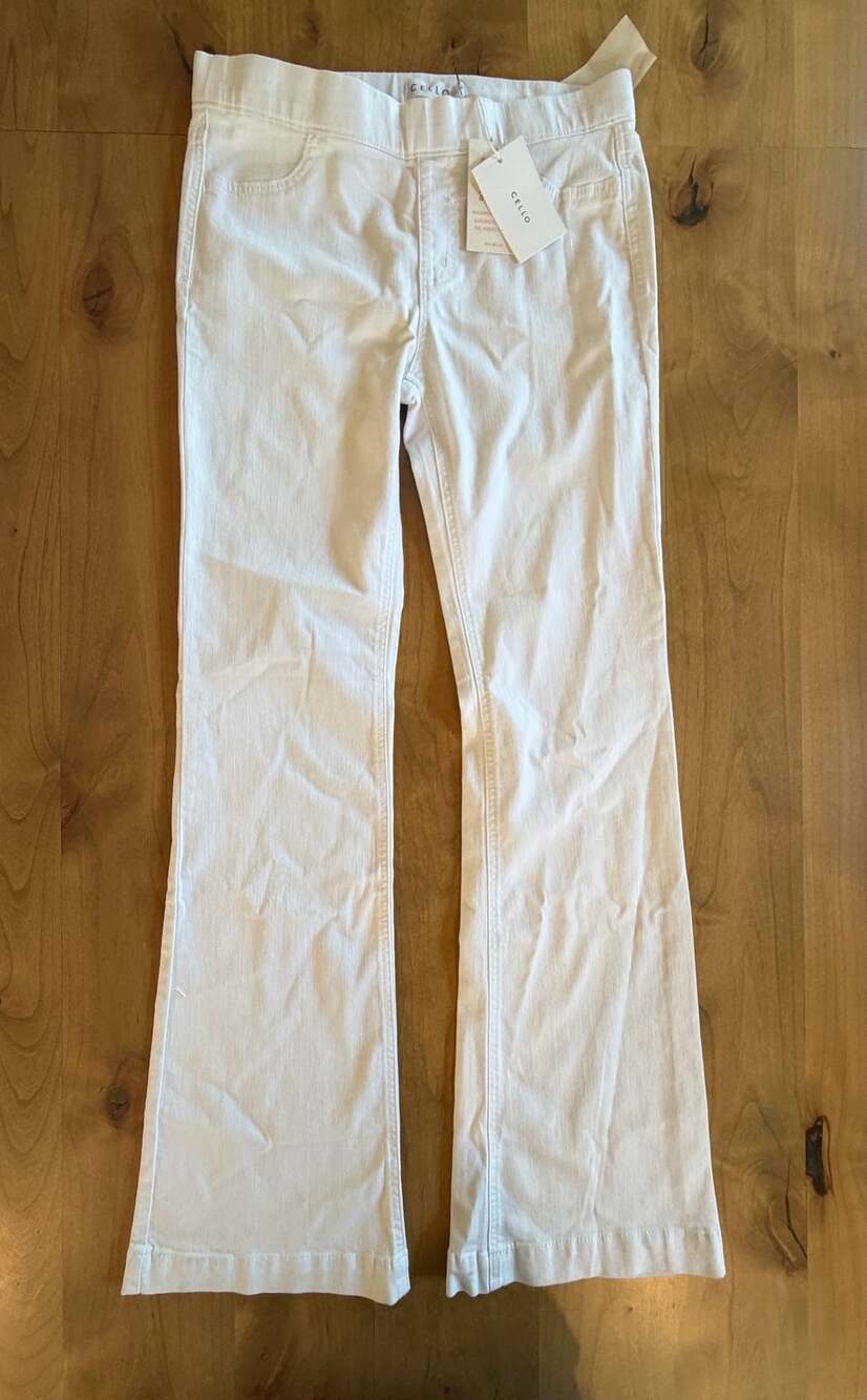 Cello Pull On Flare Jegging Size L White Deluxe Comfort